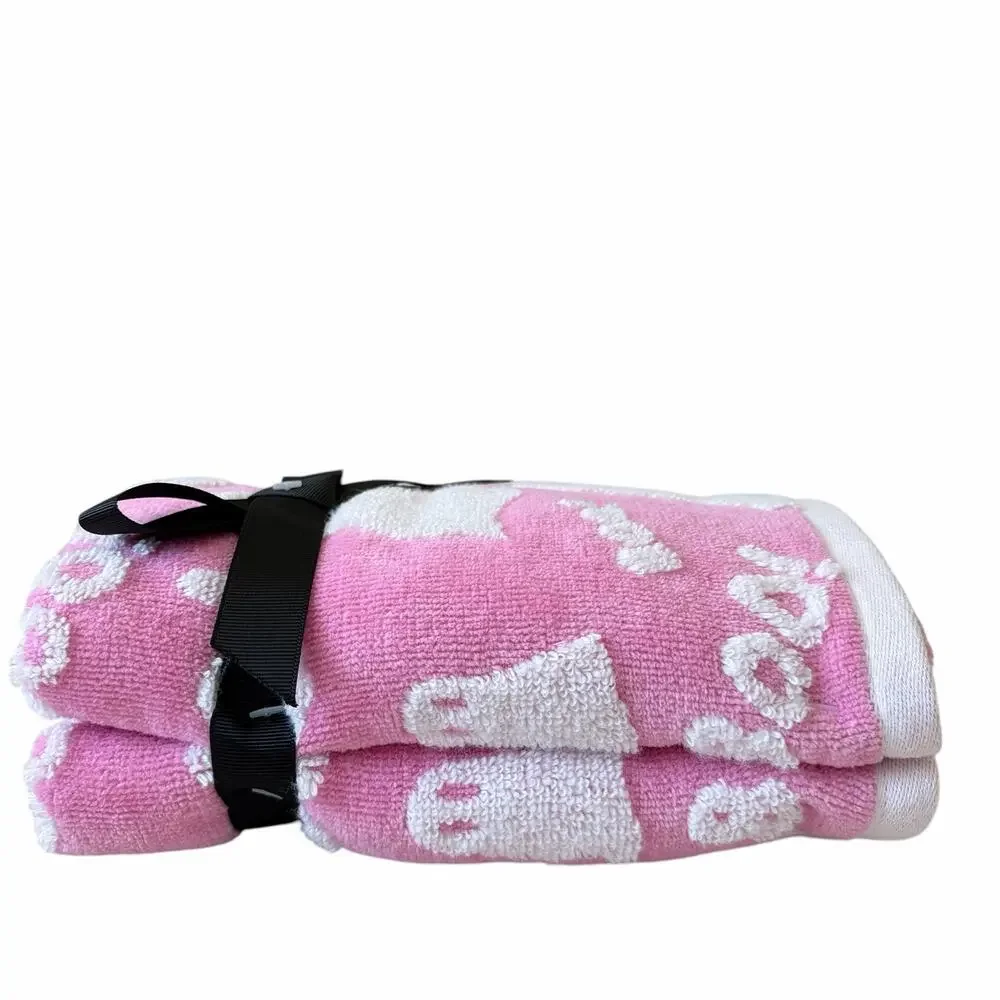 NEW Kassafina Pink Ghost Hand Towels 2pc 100% Cotton Viral Halloween Boo